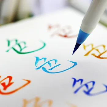 

14 Marker Pen/Lot Calligraphy Brush Pen Watercolor Soft Brush Marker Fineliner Cartoon Design Sketch Manga Art Marker Fineliner