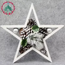A composite wood ornaments, Christmas ornaments artificial snow white Christmas gift simulation
