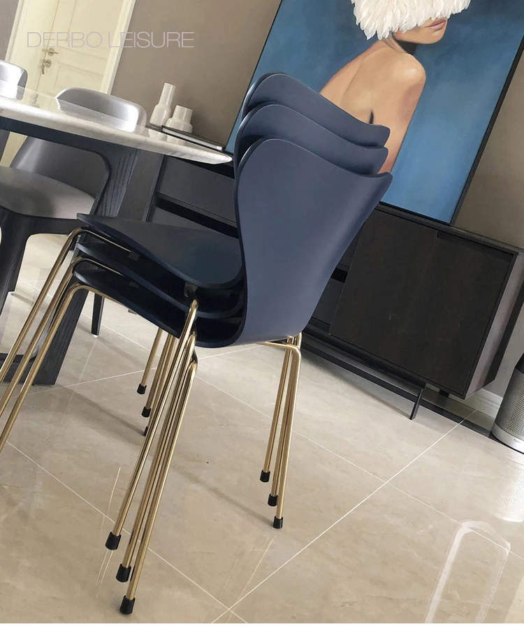 Современный классический дизайн роскошные золотые Цвет ногу модные популярные Обеденная мебель для отдыха исследование компьютера стека стул 1 шт