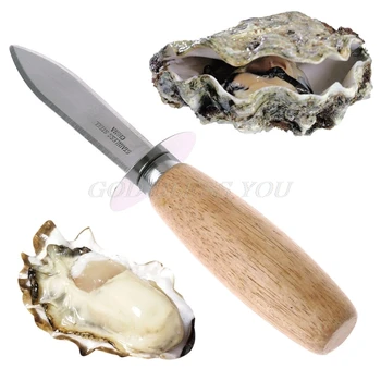 

Oyster Knife Sharp-edged Shucker Shell Seafood Opener Tool with Wooden Handle Drop Shipping