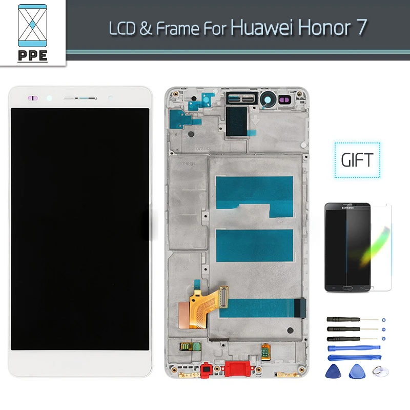 Телефон ЖК экран для huawei Honor 7 дисплей сенсорный дигитайзер сборка Замена с рамкой