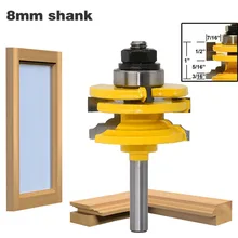 1 шт. 8 мм хвостовик Реверсивные направляющие для стеклянной двери и Stile фреза для дерева карбида вольфрама фрезы по дереву Деревообрабатывающие инструменты