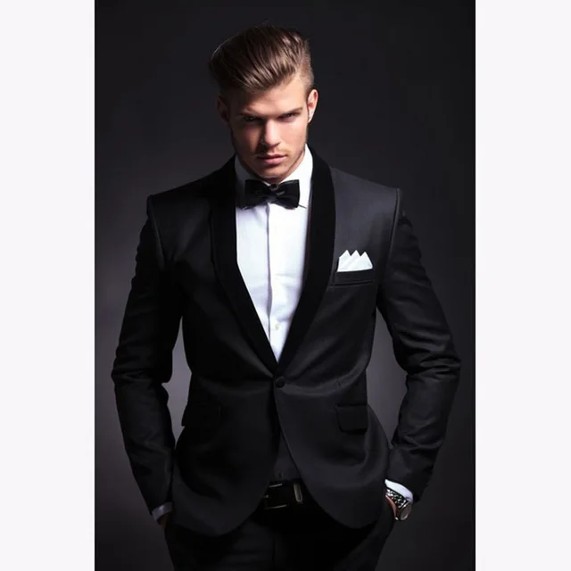Стандартный танцевальный мужской костюм на заказ, черный мужской костюм, двубортный Свадебный костюм для мужчин, приталенный смокинг(пиджак+ брюки