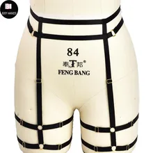 Для женщин Гот нога подвязки черный восточном стиле панк пикантные ног Жгут Эластичный регулируемый Высокая Талия чулок на подвязках