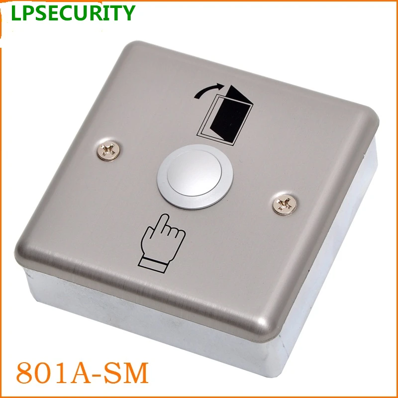 

LPSECURITY door gate opener NC NO Stainless Steel Door Access Panel Exit Push Release Button Switch with mounting base bracket