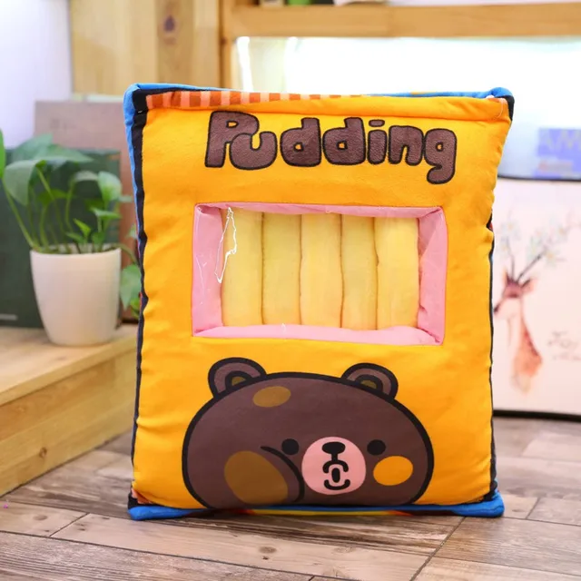 50cm Simulation Pudding French Fries Plush Balls Bag Snack Toy Soft Cartoon Fast Food Stuffed Doll Sofa Pillow Girlfriend Gift