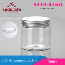 Sedorate 20 pcs/Lot 200ML PET Clear Jars With Silver Aluminum Lid For Facial Mask Food Storage Jars Cosmetic Containers XMJ05