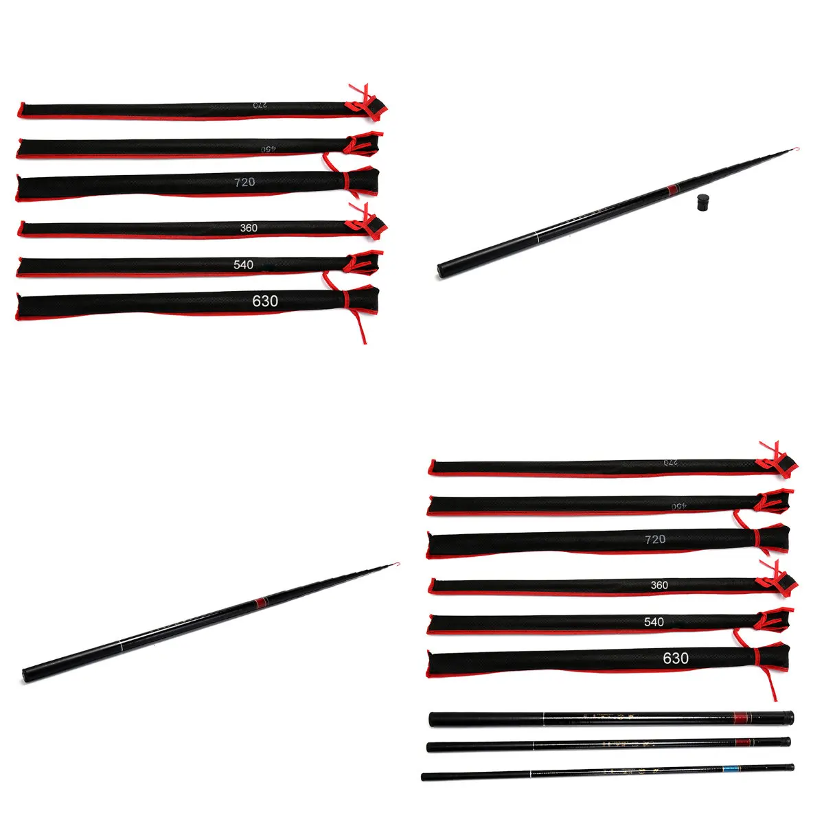 

Mini Fiberglass Spinning Fishing Rod 2.7M/3.6M/4.5M/5.4M/6.3M/7.2M Portable Hand Pole Telescopic Stream Fishing Rod