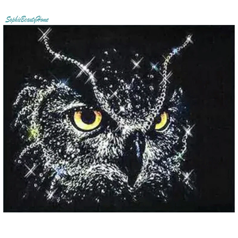 

Sophie Beauty Home Diamond Paint Diy 5D Animal Night Owl Cross Stitch 3D Resin Diamond Embroidery Kit Home Craft Mosaic