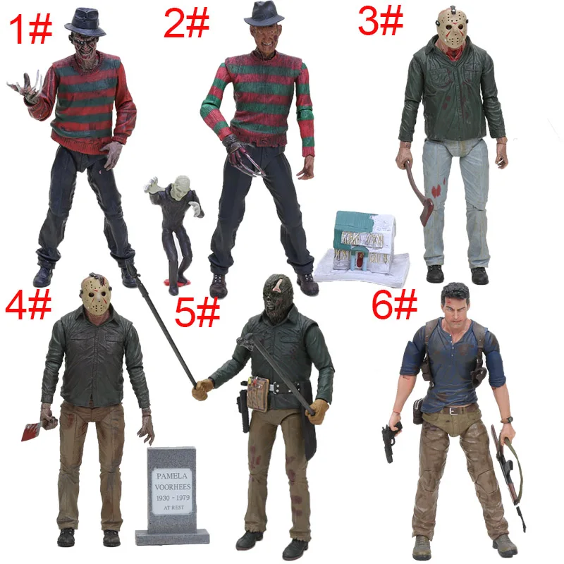 

NECA ANightmare on Elm Street Freddy Krueger Friday the 13th Freddy Krueger Vs. Jason Voorhees Uncharted Nathan Drake Figure Toy