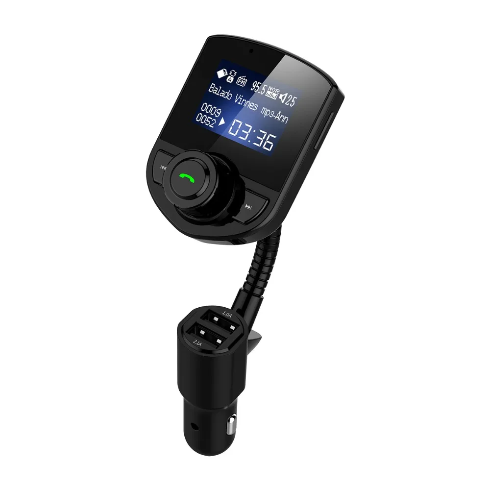 KORSEED Car FM Transmitter Bluetooth Kit 3.1A Car Charger USB Port AUX Audio Radio LCD Display Mp3 Player Phone Handsfree Carkit