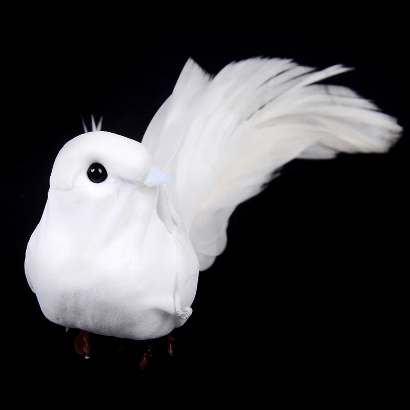 Cute Doves Decorative Artificial Foam Feather Mini White Birds Craft Birds Home Decor Wedding Decorations