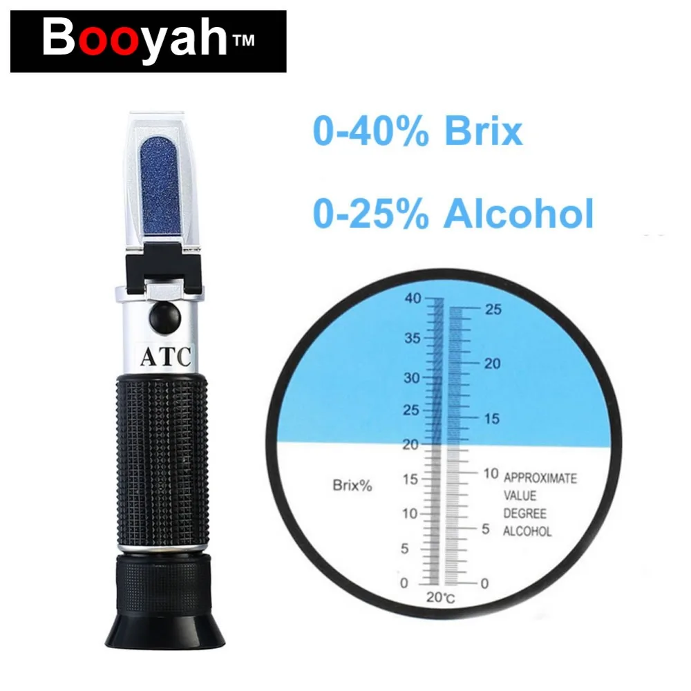 New 0 40 Brix 0 25 Alcohol Specific Gravity Refractometer Hand Held
