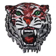 10 шт. бренд блесток голова тигра аппликация блестки вышивка патчи для футболки куртка швейные принадлежности TH1197