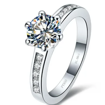 

1Carat Solid 14k Gold Round Sightly Simulate Diamond Women Anniversary Ring Factory Directly Wholesale Gold Ring