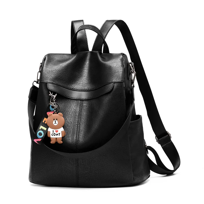 

Women Backpack Anti Theft School Bag for Teenage Girls Teen Backpack Book Backbag Travel Daypacks Bear Pendant Backpack Mochilas