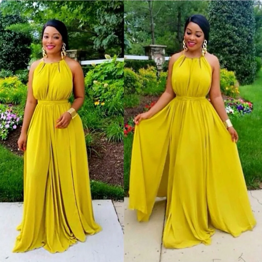 Yellowish Gold African Prom Dresses