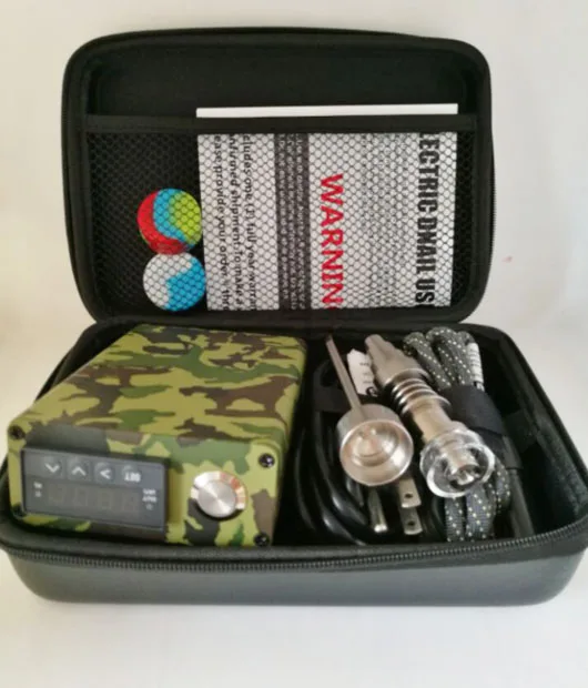 

New Portable Enails Dnails kits Electric Nail Dab PID Control Box with Domeless Titanium Nail D-nail Coil Heater Set