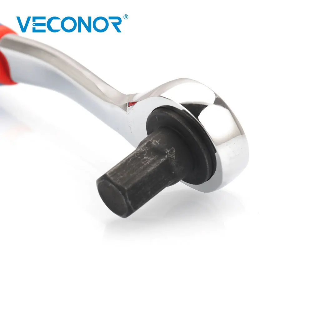 Reversible Ratchet Llave hexagonal con mango agarre Llave interior hexágono perno Llave 10mm 12mm