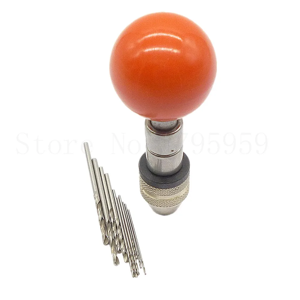 Twist Drill Bit Micro-Drill + Mini Micro Manual Hand Drill Keyless Chuck_