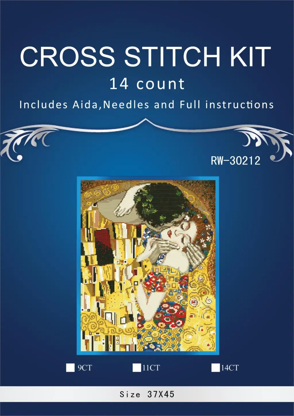 Высокое качество милый Счетный крестиком комплект поцелуй г Климта живопись абстрактный Riolis 1170 39X47 см, 14CT