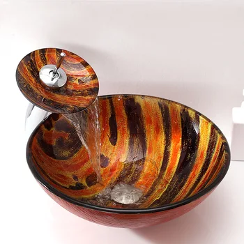 

New Round Bath Bathroom Tempered Glass Vessel Sink Bowl