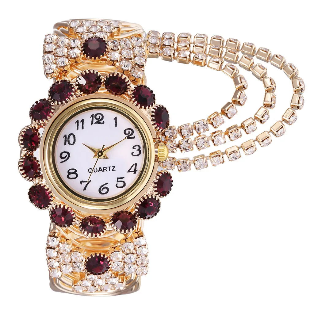 Топ бренд класса люкс горный хрусталь браслет часы женские наручные часы Relogio Feminino Reloj Mujer Montre Femme часы - Цвет: F