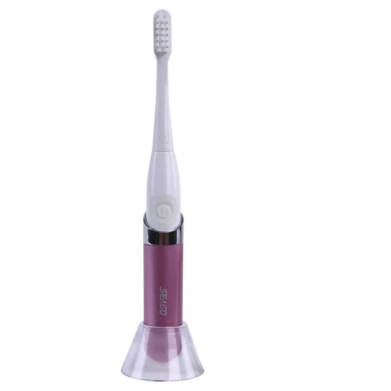 Уход за зубами Seago на батарейках Интеллектуальная электрическая зубная щетка SG-628 Портативная звуковая электрическая зубная щетка+ 3 шт. щетки - Цвет: rosy