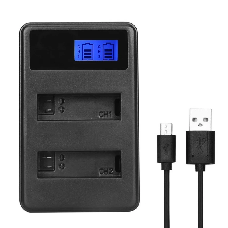 Dual Slot Chargers LCD Screen Display for SJCAM SJ4000/5000/6000/7000/9000/M10/F68 SOOCOO C30 S100 EKEN H3 H9 Battery Charger |