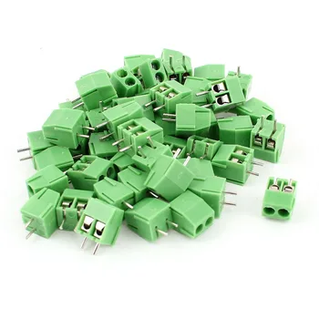 

50pcs 2 Poles 3.5mm Pitch PCB Screw Terminal Blocks Connector