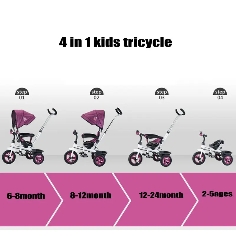 BOSO baby bicycle rubber wheel air inflatable wheel steel frame light children tricycle with rotation seat BOSO baby bicycle rubber wheel air inflatable wheel steel frame light children tricycle with rotation seat