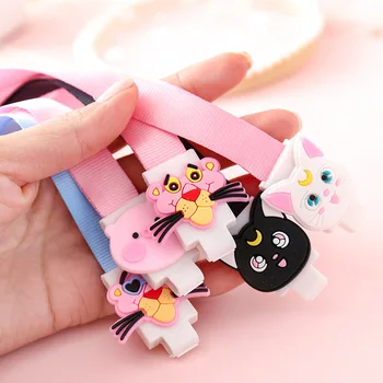 

YIYOHI 1.5 cm wide High Quality Cartoon The pink panther & Cats ID Card Badge Holder with Lanyard 5 colors to choose