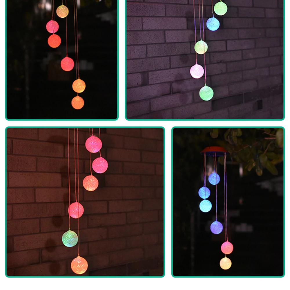 Best Solar-powered Outdoor Wind Bell Light Spiral Spinner Light Mobile Wind Chime  Solar LED Light Outdoor Hanging Decoration Lamp 2
