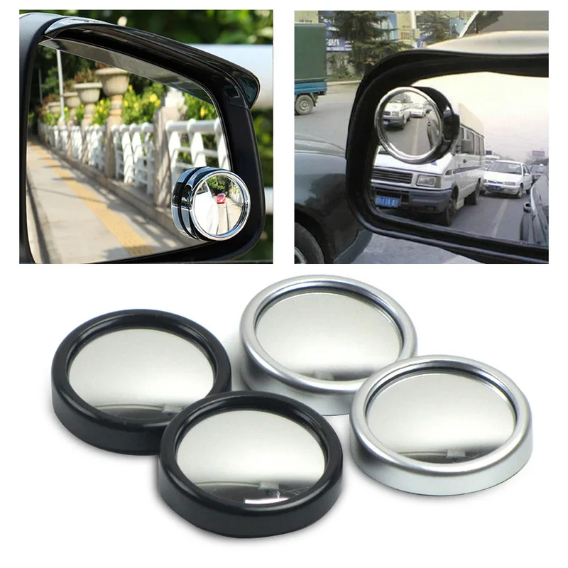 1 Pair 360º Rotate Car Blind Spot Rearview Mirror Wide Angle Auxiliary Security