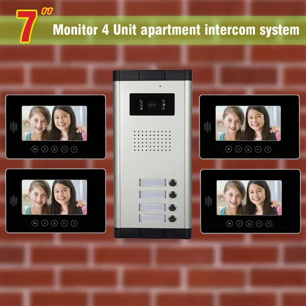 

4 units apartment intercom system video intercom for 4 unit apartment video door phone home intercom system video doorbell