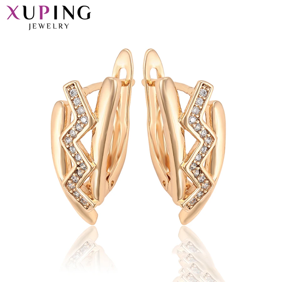 

Xuping Beautiful Irregular Shape Design Synthetic Cubic Zirconia Earrings Round Stones Gold-color Plated Jewelry S181,5-98140