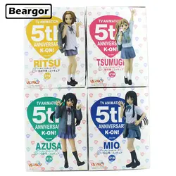 4 шт. 7 "K-on! 5th юбилей ритсу и Tsumugi Azusa Mio коробку 18 см ПВХ аниме фигурку Коллекция Модель Куклы игрушечные лошадки подарок