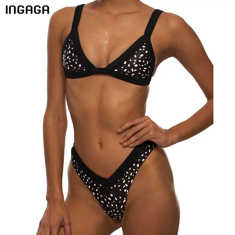 

INGAGA Push Up Bikini Set High Cut Swimsuit New Sexy Swimwear Women Leopard Printing Bathing Suit Women Bikini 2019 Mujer