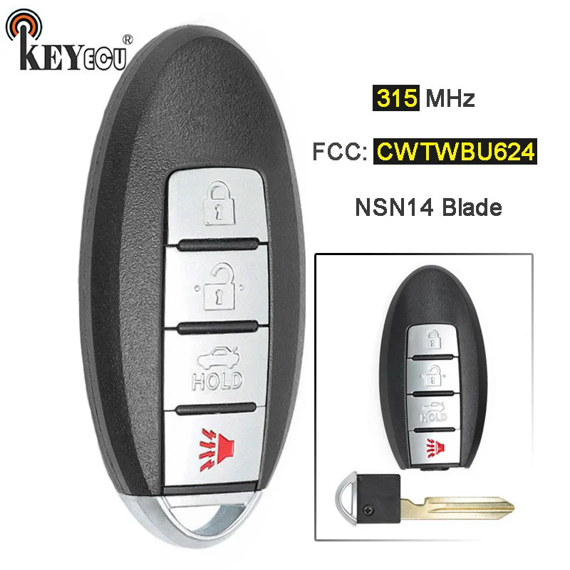 

KEYECU 315MHz FCC ID: CWTWBU624 IC: 1788D-FWB1U624 Replacement Remote Control Key Fob 4 Button For Nissan Armada 2008-2015