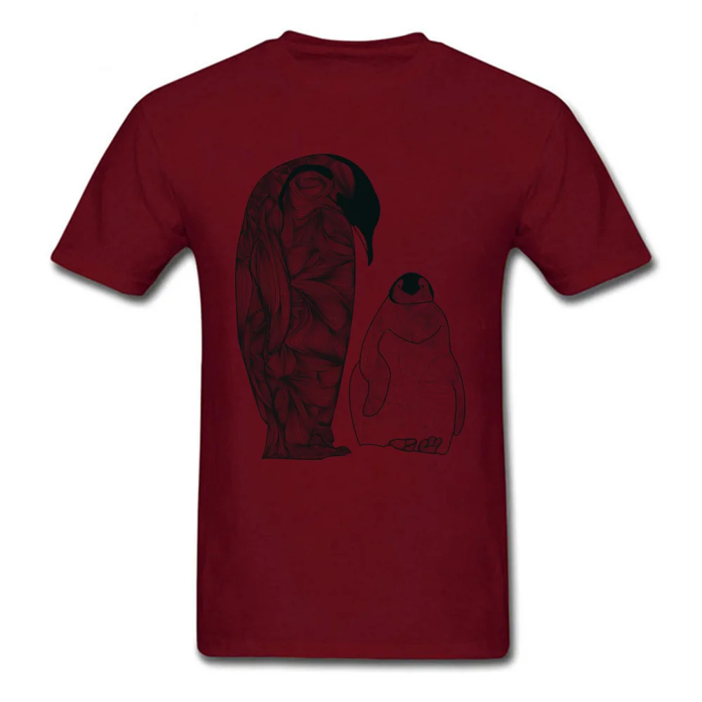 Normal Short Sleeve Tops Tees ostern Day O Neck All Cotton Young T-shirts Emperor Penguins Normal T-shirts Dominant Emperor Penguins maroon