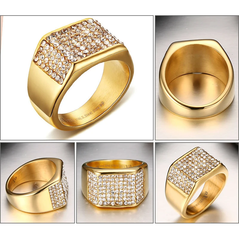 Buy Luxury Brand Men Jewelry Mens Rings CZ