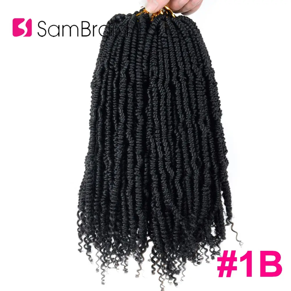 SAMBRAID прямо Весна Твист волос крючком косы искусственные локоны в стиле Crochet волос синтетические волосы страсть завивка, плетение волос для наращивания - Цвет: # 1B