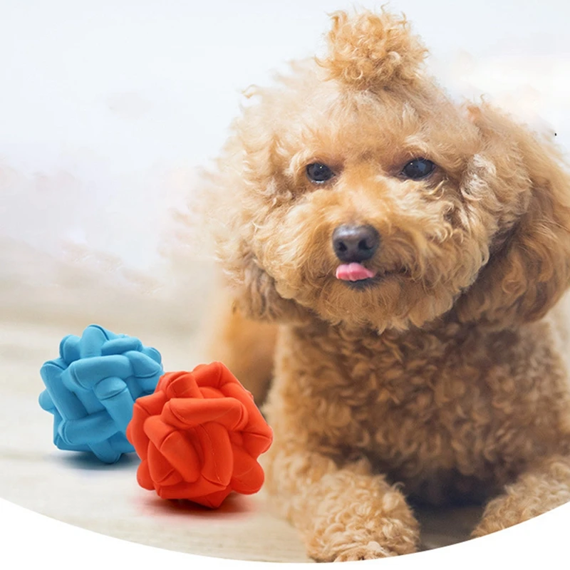 

1PC Super Toughness Pet Molar Bite Resistant Training Chew Toy Non-toxic Solid Natural Rubber Bouncing Ball For Dog Cat