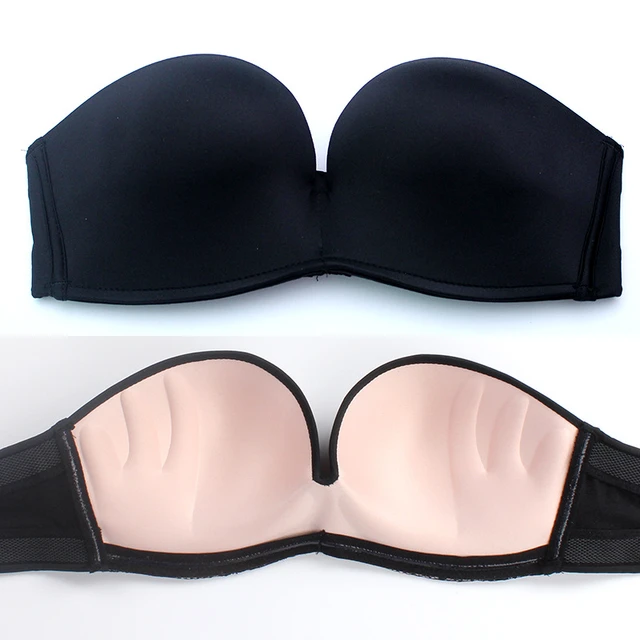 Mozhini Super push up bra strapless palms massage bra big cup A B C seamless  wedding bra Sexy Wireless Thick Push Up Bra - AliExpress