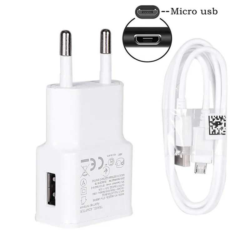 

High quality Wall Plug USB Charger & Micro usb cable For Samsung A6 A7 2018 J6 J3 J5 J7 A10 Nokia 6 4.2 3.2 P Smart 2019 Android