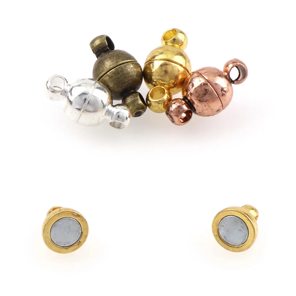 Metal 6mm 5pc 4 Colors Strong Ball Clasps For