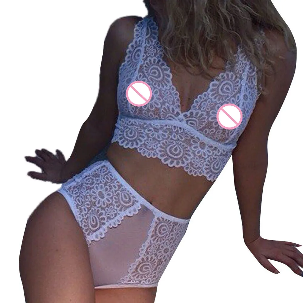 

Lace Sexy Bra Set Push Up Seamless Corset Lace Flowers Bralette Erotic Lingerie 2019 Plus Size Transparent Women Underwear Set