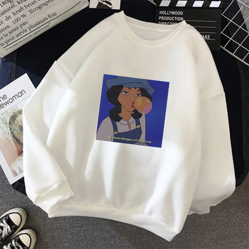 

2019 Women Hoodies Sweatshirts My mood change in 05 Secouds print Hooded Sweatshirt New Album Clothes