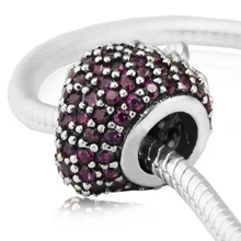 DIY подходит Pandora шармы браслеты клубника, полность покрытая бусины стерлингового серебра 925-ювелирные изделия