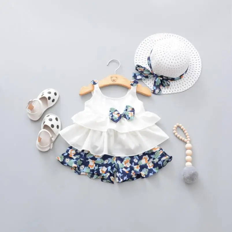 2018 Summer Beach Infant Clothing Baby Set Girls Clothes Sets Floral
